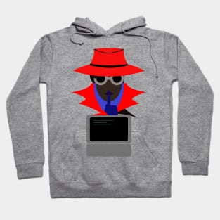 Lady Red Shush (Afro W/Computer): A Cybersecurity Design Hoodie